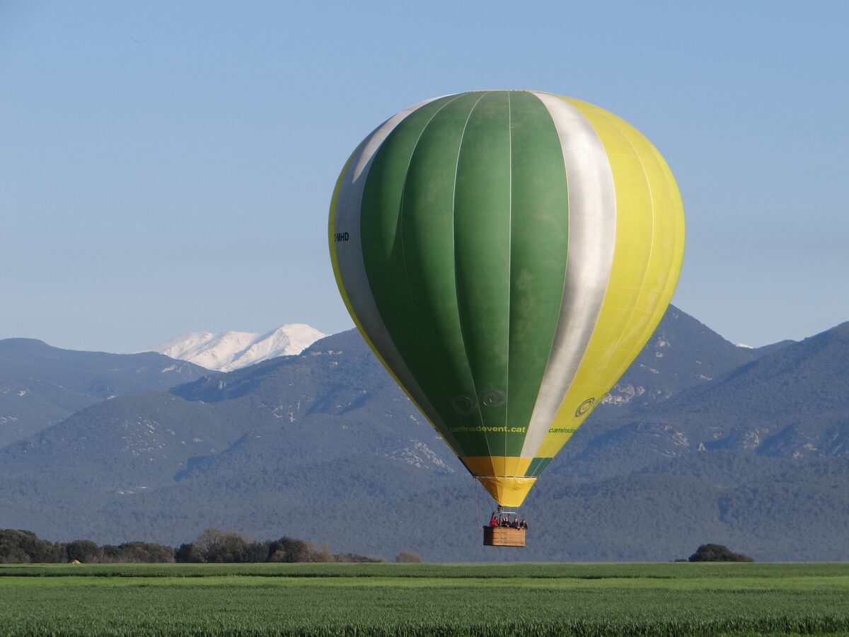 Hot air balloon over La Cerdanya in the Pyrenees